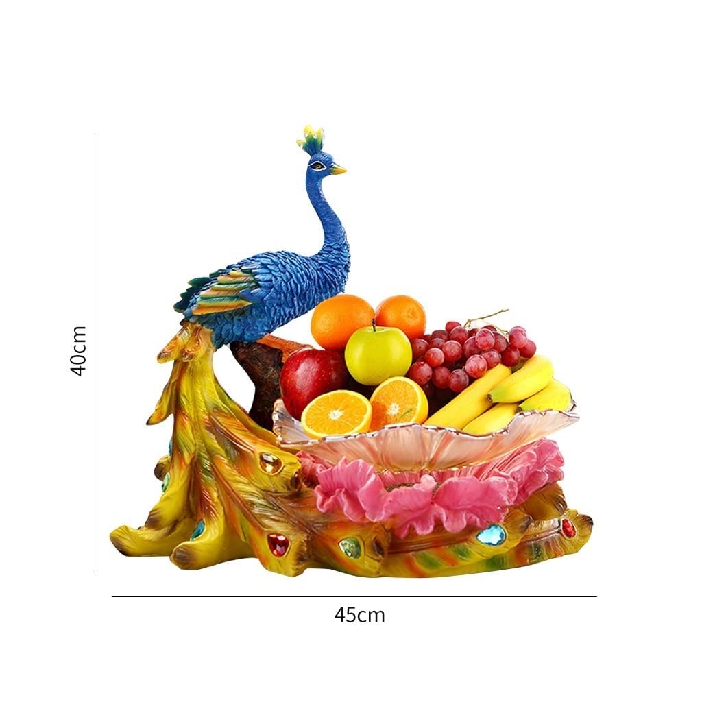 Dekorative Pfau-Form Obstschale Gold für Tischdekor Küchentheke