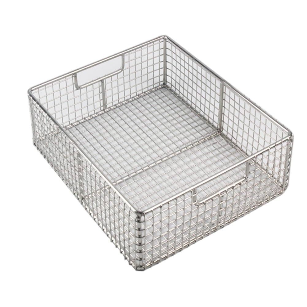 Cestello per disinfezione in acciaio inox, rete rettangolare per sterilizzazione, maglia da 2 cm, ideale per la sterilizzazione degli strumenti, 50 x 30 x 20 cm