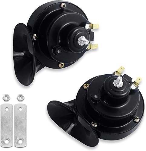 Ajxn 2 bocinas duraderas e impermeables, moldeo integral de ABS de 12 V, trompeta de aire de caracol para automóvil, estéreo universal, efecto de