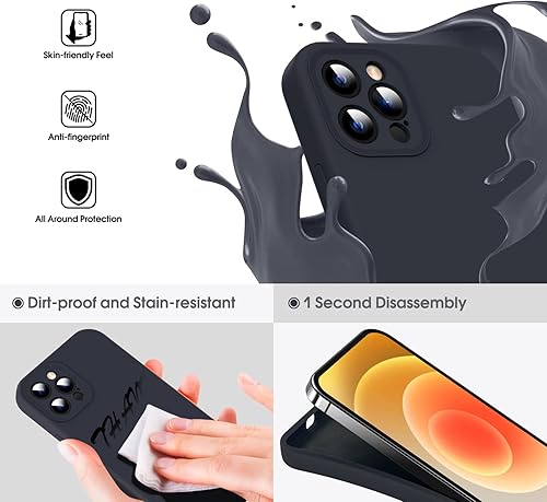 Miniatura 3 de Supdeal Funda de silicona líquida para iPhone 12 Pro, protección de la cámara, antihuellas dactilares, carga inalámbrica, funda protectora de 4