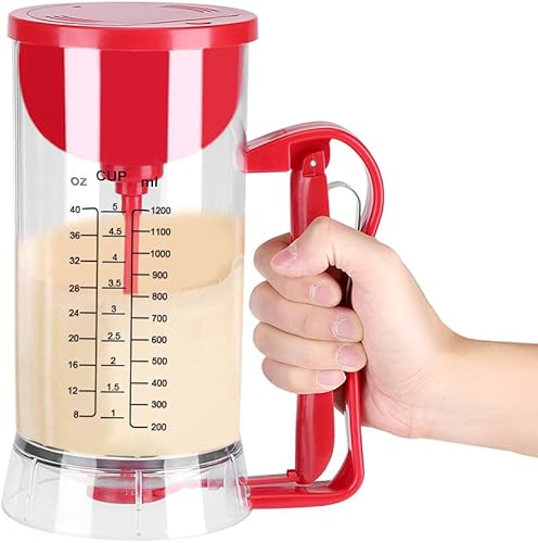 Miniatura 9 de Dispensador inalámbrico para panqueques, dispensador eléctrico de masa para magdalenas, máquina para hornear panqueques transparente con mango