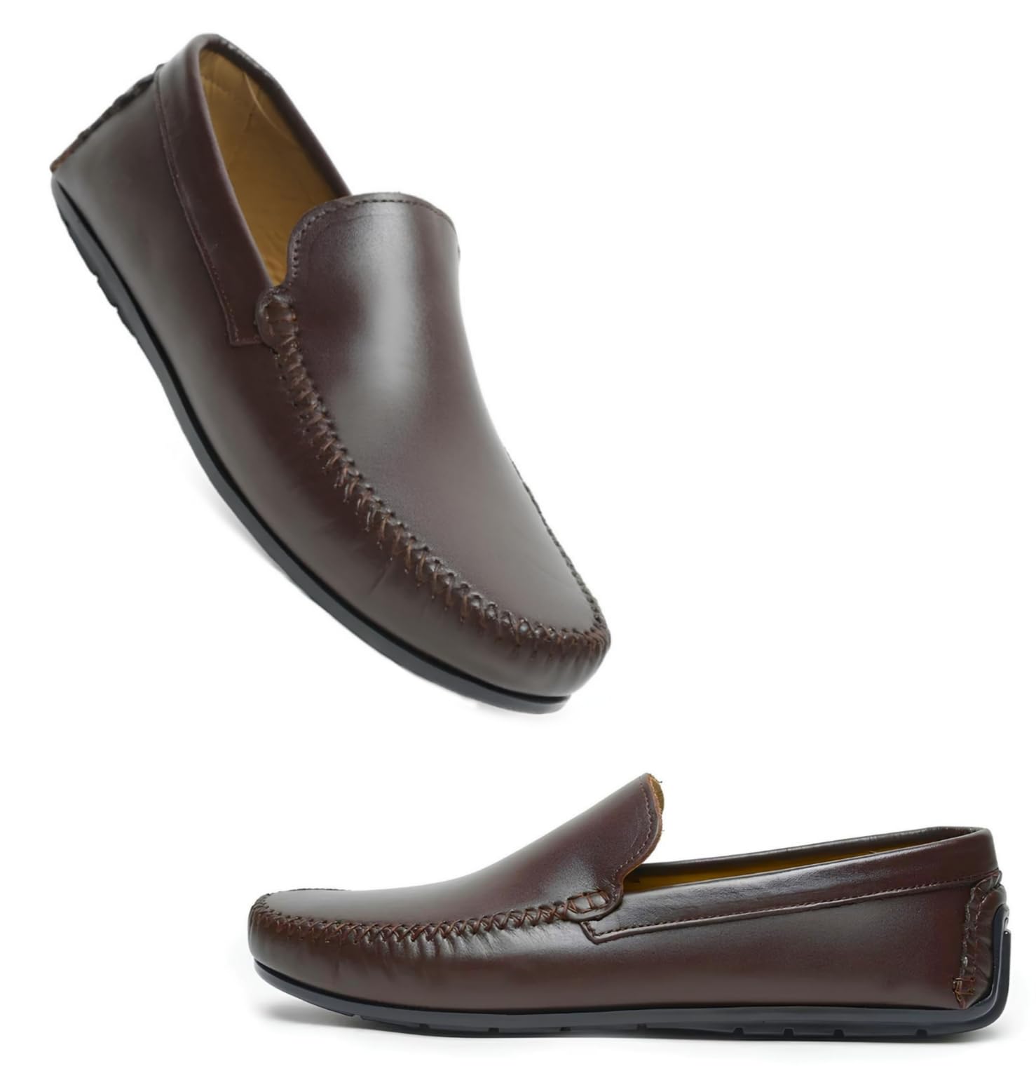 Premium Plus Size Leather Loafers for Men (Brown, UK Footwear Size System, Adult, Men, Numeric, Wide, 12) (B0DDCPFD21) Amazon Price History, Amazon Price Tracker
