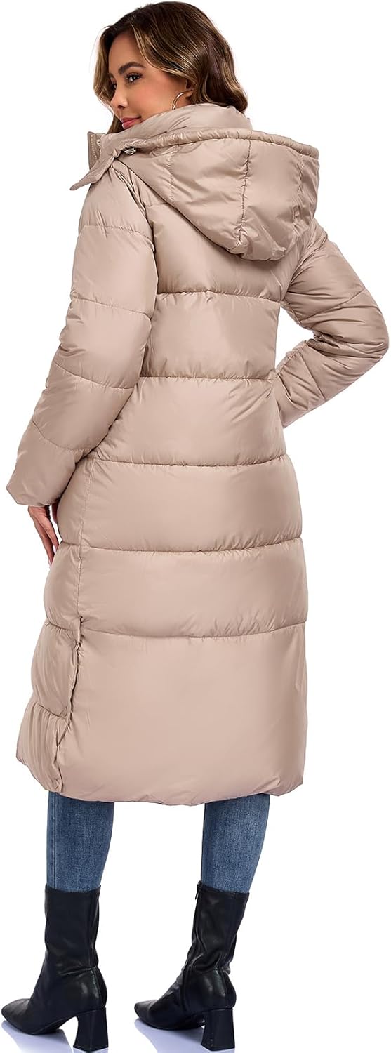 Womens Thickened Down Jackets Oversized Long Puffer Coat Hooded Parka Winter Jacket