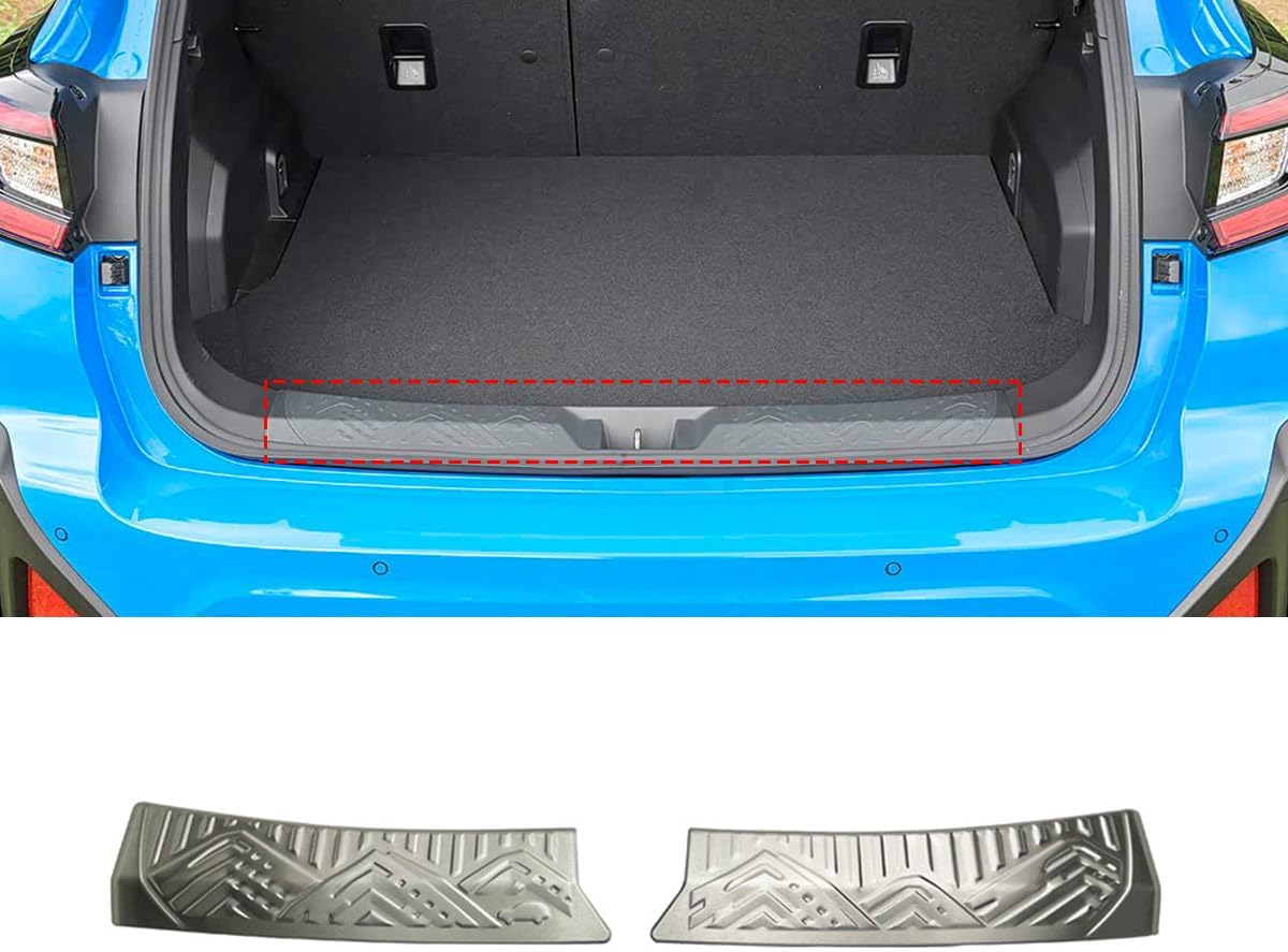 Car Rear Trunk Bumper Guard Protector, Interior Cargo Scuff Plate Cover Compatible with Subaru Crosstrek 2024-2025+ Stainless Steel Accessories (Brushed Silver)