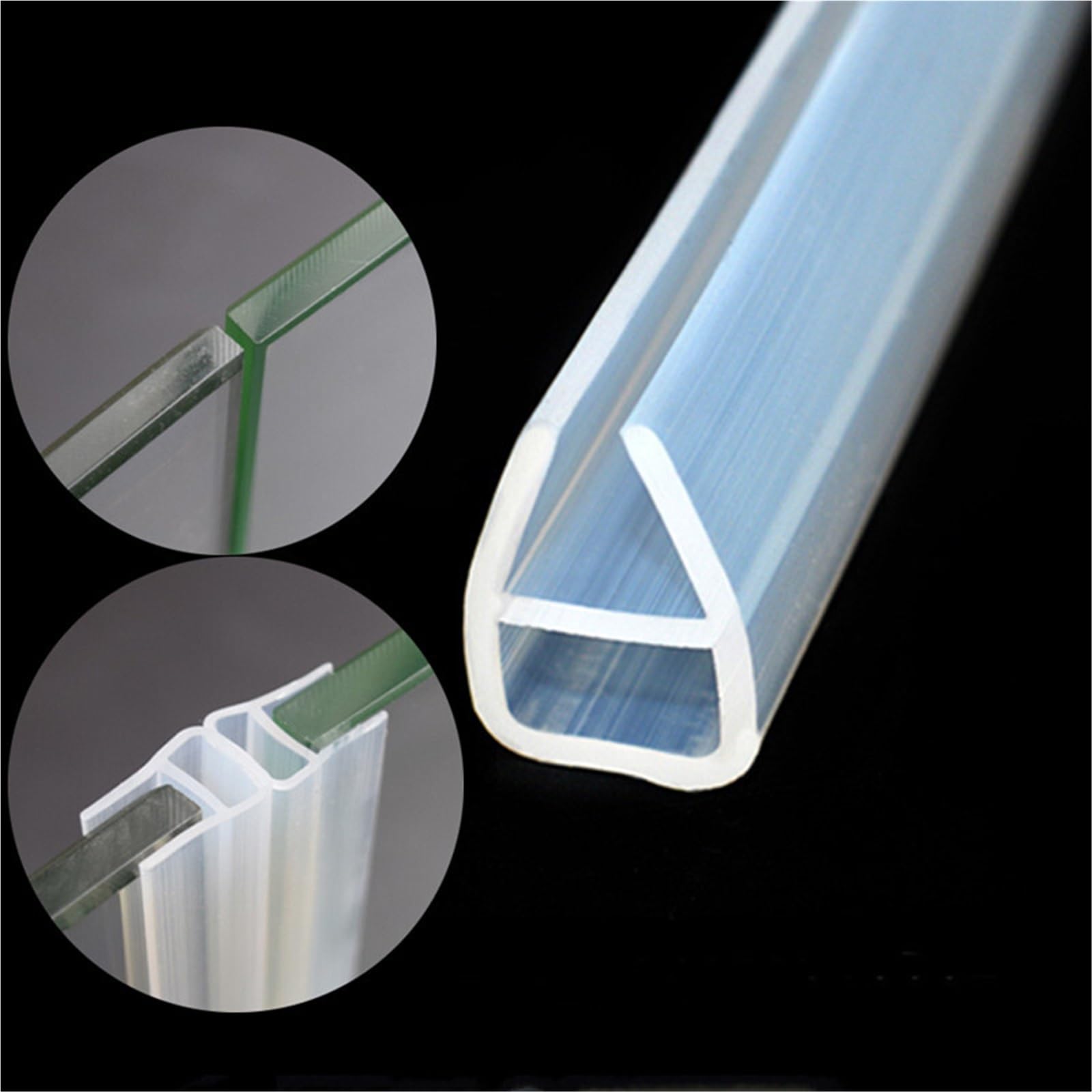 Tira de sellado goma silicona for ventana, tiras for puerta ducha insonorizadas en forma U, accesorios Hardware, 2 uds para Puertas de Cristal(10mm)