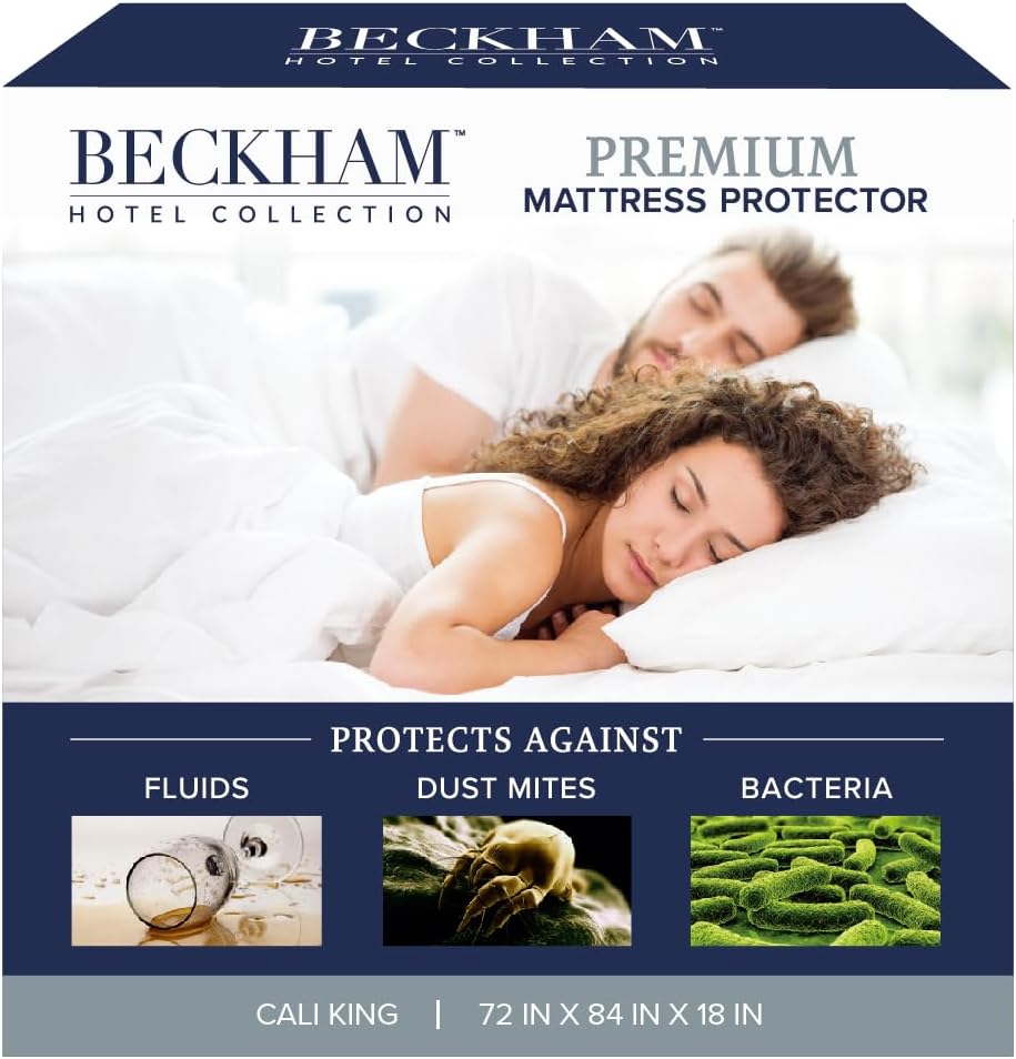 Beckham Hotel Collection Mattress Protector — Hotel-Grade Cotton Blend, Silent Waterproof Protection, Low-Profile Design That Preserves Mattress Feel, California King