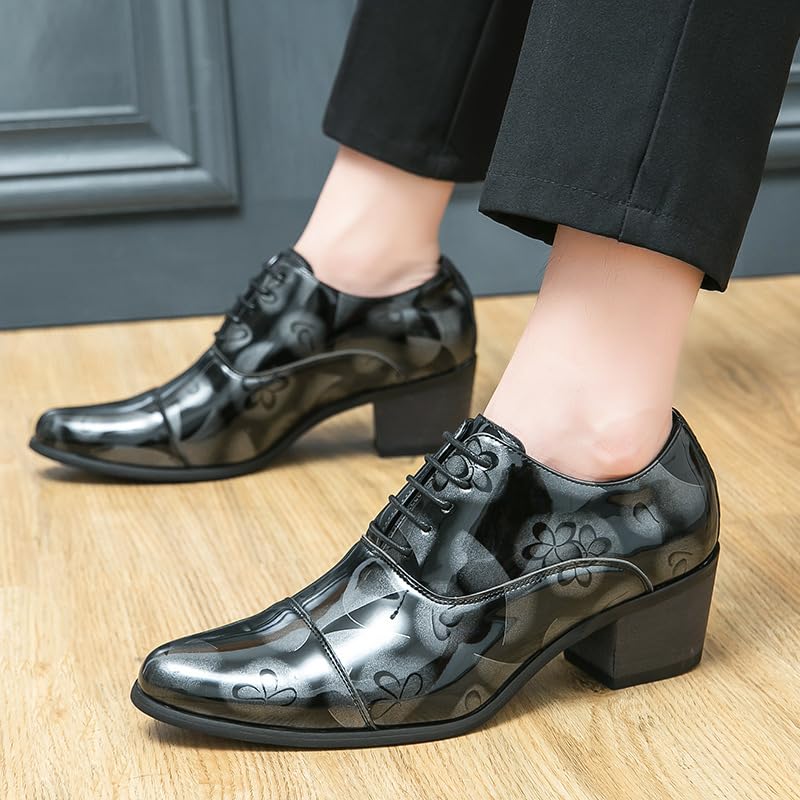 Men's Dress Shoes Faux Patent Leather Oxford Dress Shoes Sneaker Dress Shoes for Men,Business Casual Shoes Men's Dress Shoes Comfort Soft Men Oxford Superior Tuxedo Derby Shoes3