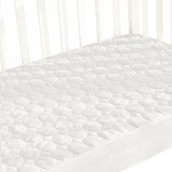 Biloban Crib Mattress Protector Pad Waterproof, Toddler Waterproof Crib Mattress Cover, Machine Washable & Dryer Fit Baby Toddler Bed Mattress Protector Standard Size 52 x 28, White