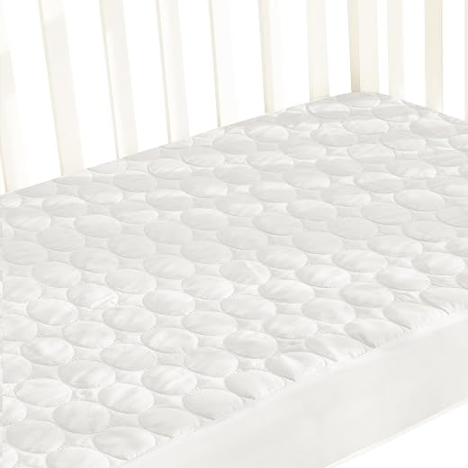 Crib Mattress Protector Waterproof for 52" × 28" Standard Crib, Ultra Soft Toddler Crib Mattress Pad Cover, White