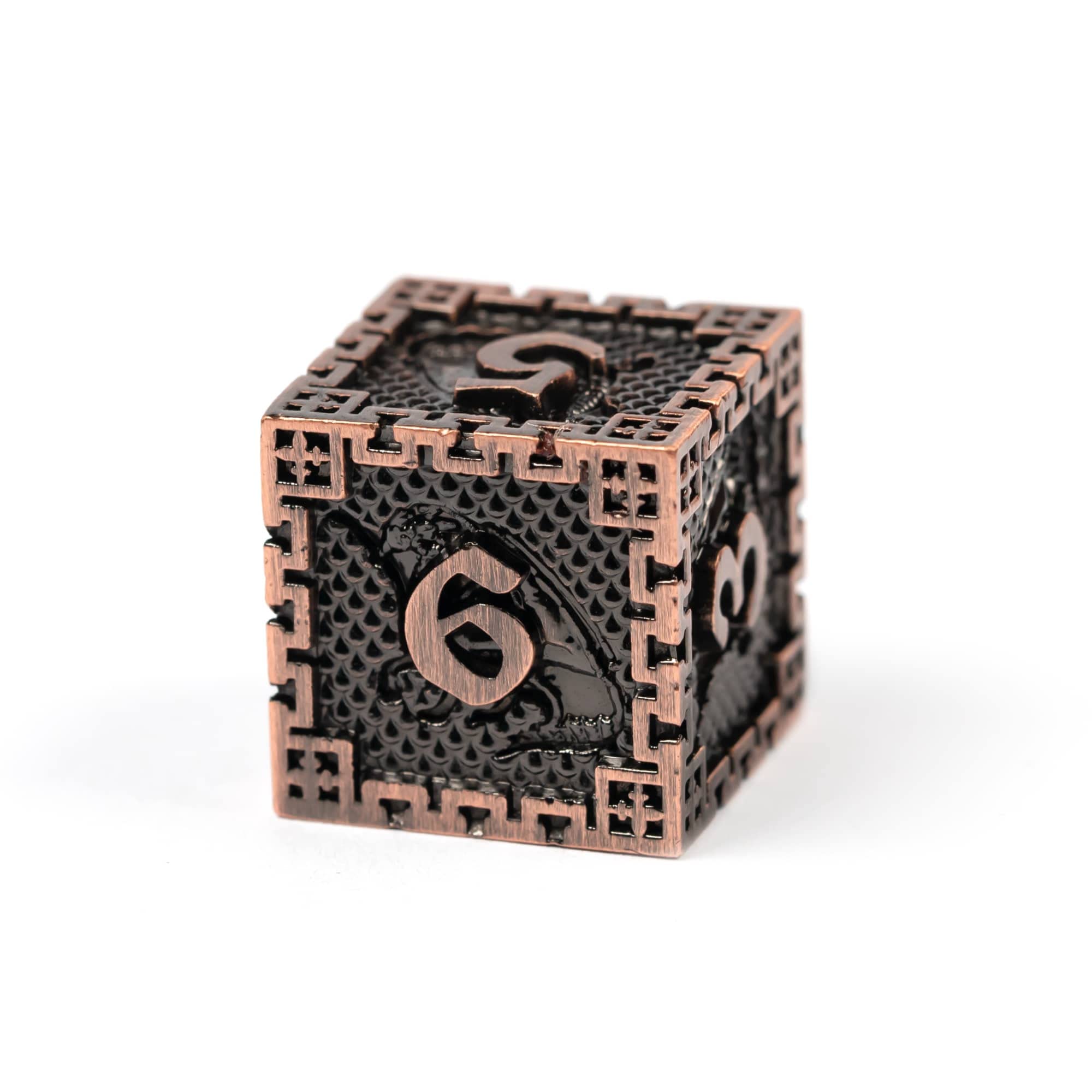 UDIXI 7-Die Metal Dice Set, Polyhedral DND Dice Set for Role Playing Game and Other Tabletop Game (Ancient Copper)