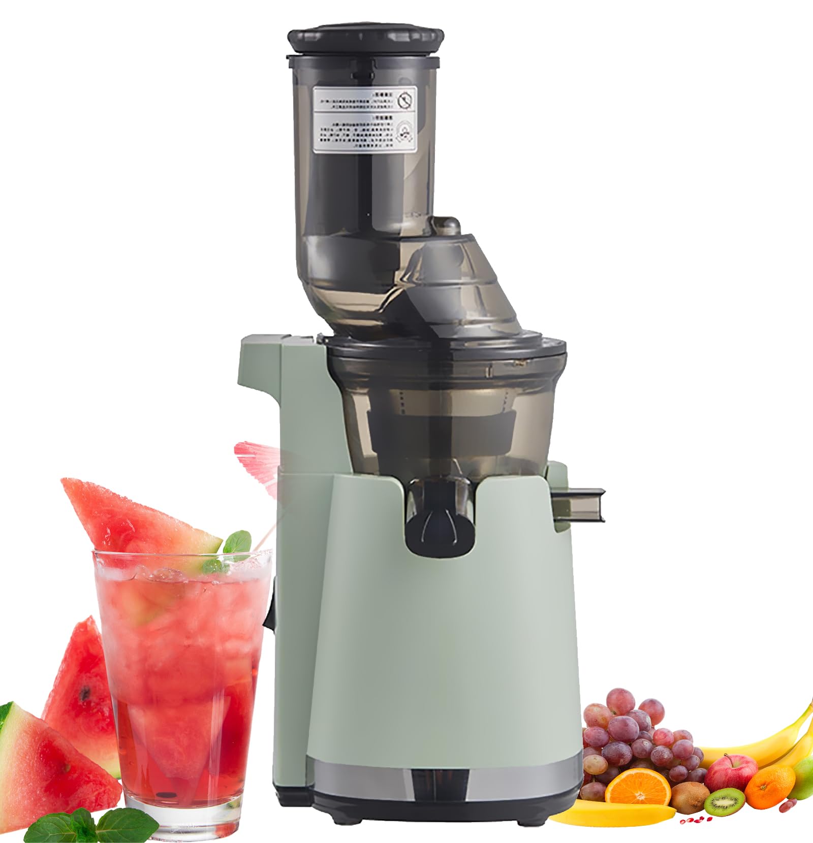 Exprimidor automático de prensa en frío, máquinas exprimidoras de 250 W, con dos velocidades de apertura de 80 mm y exprimidores lentos de 1 litro de capacidad para frutas y verduras Commercial
