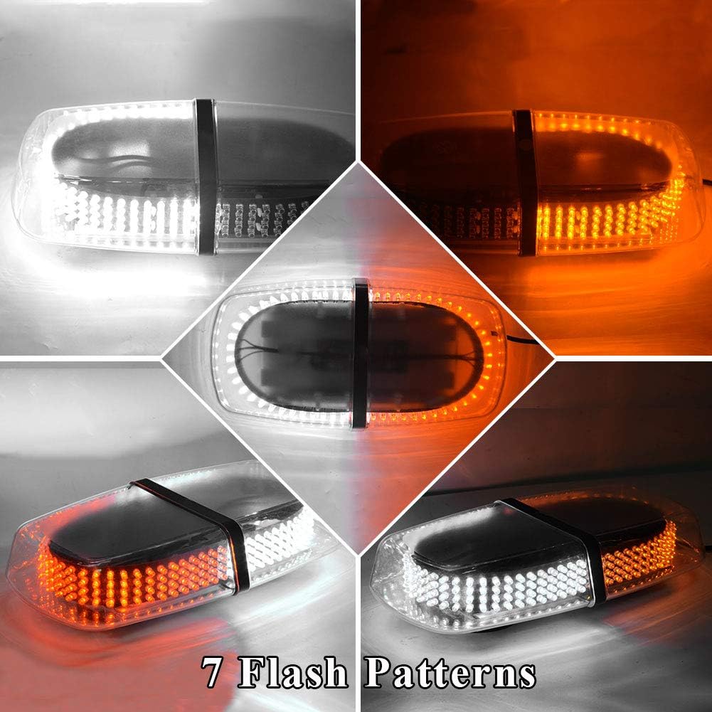 YITAMOTOR Strobe Lights for Vehicles Trucks 240 LED Flashing Lights Mini Roof Top Light Bar with Magnetic Base Amber Yellow White