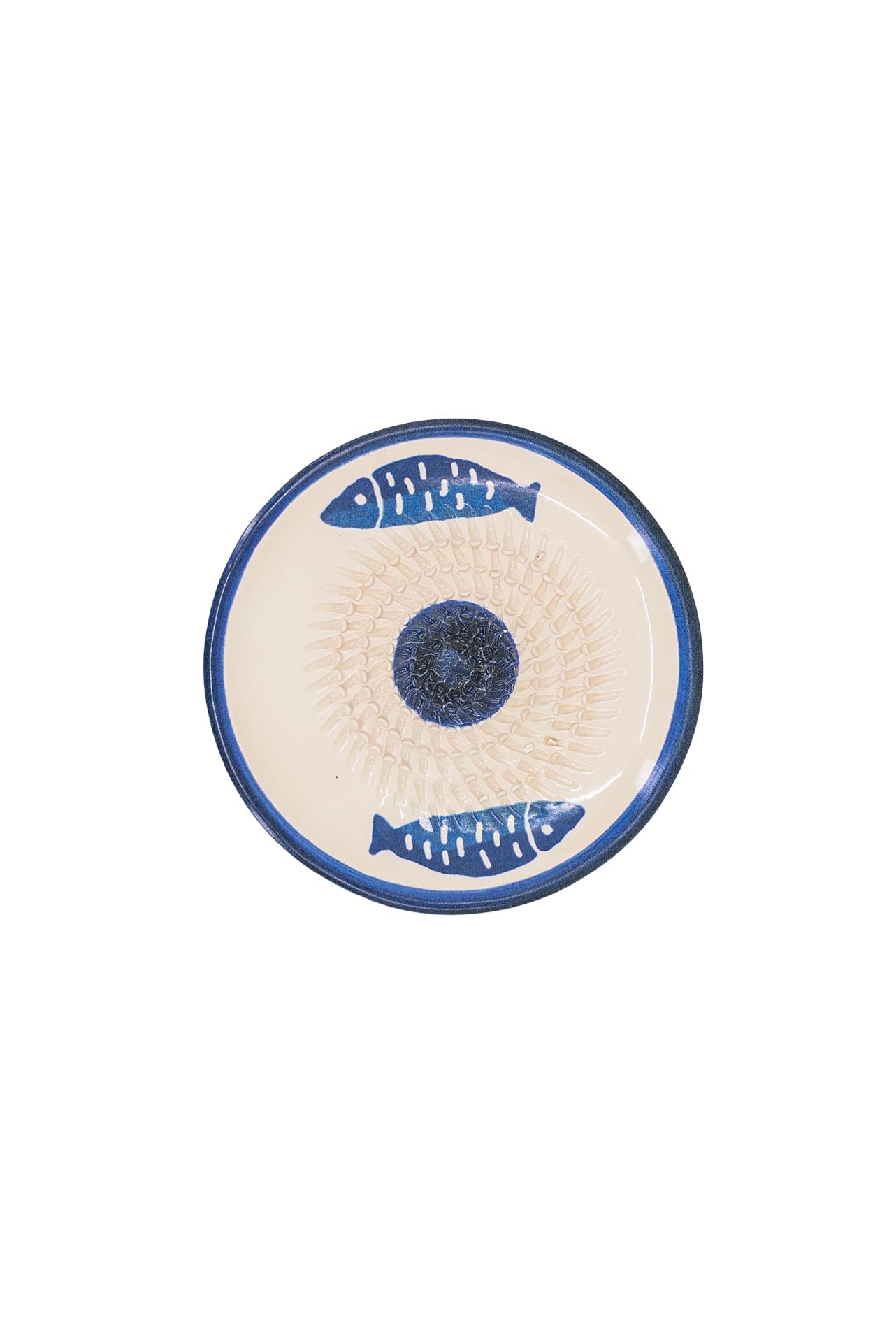 Kaladia Plato rallador de cerámica/rallador de cerámica de un solo color - ideal para jengibre, parmesano, etc. - en verde - diámetro: 12 cm - hecho a mano y pintado a mano - fabricado en España — view 3