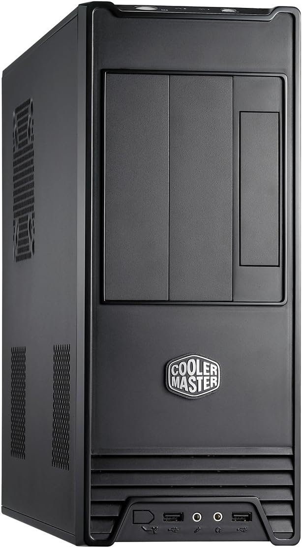 Front view of Cooler Master Elite 360 chassis showing power button and I/O ports
