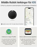 Middle Rabbit GPS nyomkövető Apple iOS-hez, AirTag alternatíva kutyanyakörvre - black 2