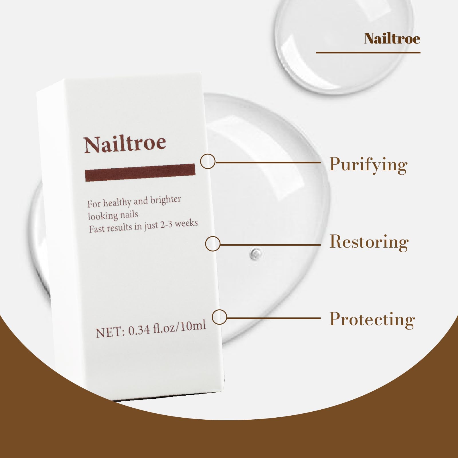 Fungal Nail Treatment for Toenails & Fingers, Nailtroe Toenail Fungus Treatment Nail Strengthener and Repair 10ml - Image 2