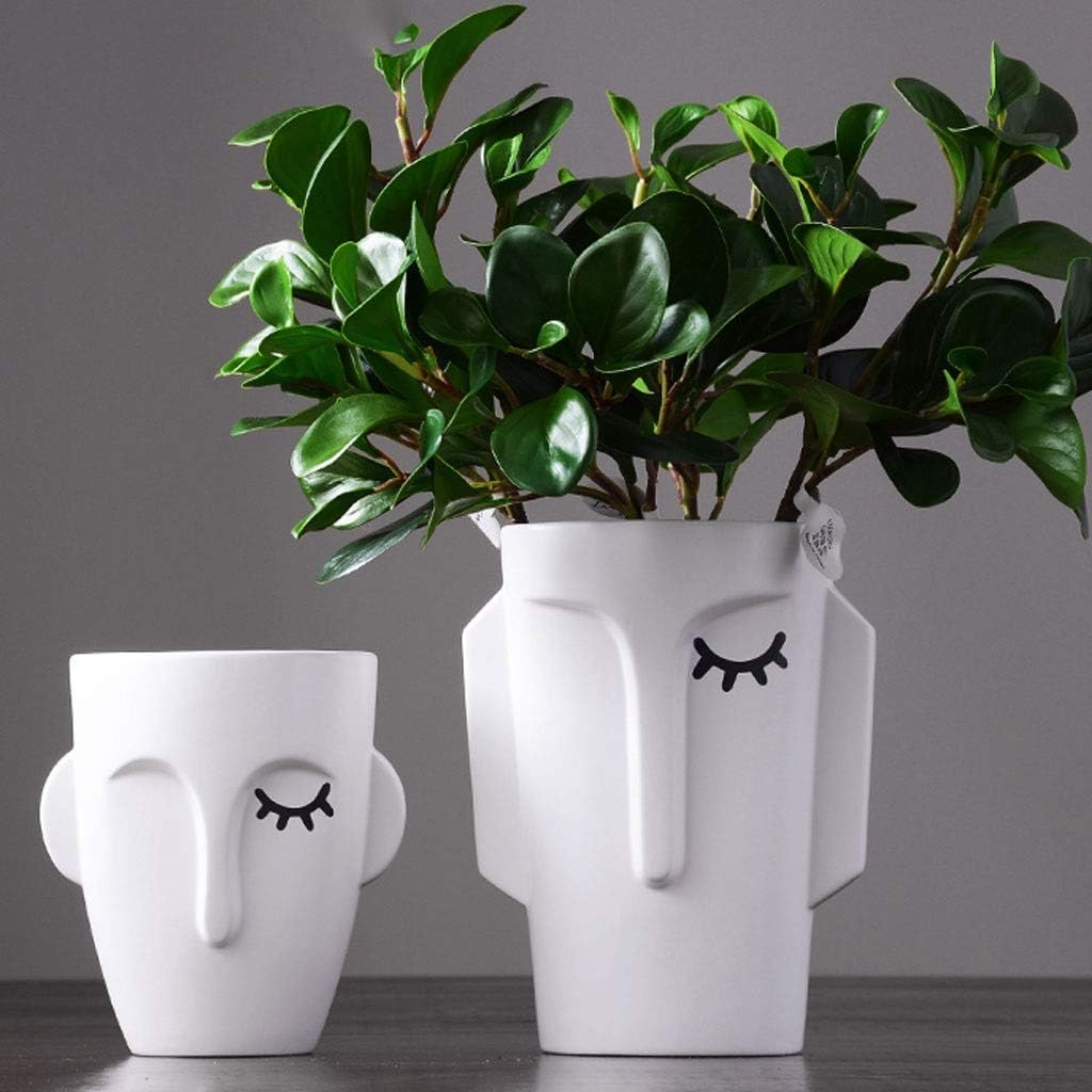 最大56 Offクーポン 装飾花瓶 花瓶ヴィンテージアートポートレート彫刻フラワーポットセラミック芸術的なポートレート彫刻植木鉢ドライフラワー花瓶装飾花瓶 色 Cougaropen Com