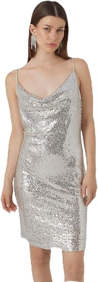 Clothing Versace Cocktail Dresses VERO MODA Vmkaje Women's Waterfall Jrs Mini Dress, Silver Color/Detail: Sequins Fashion Clothing Versace Cocktail Dresses VERO MODA Vmkaje Women's Waterfall Jrs Mini Dress, Silver Color/Detail: Sequins Fashion