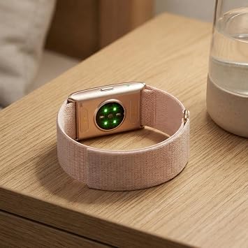 Innovative Design Smart Bracelet with Tiny LED Screen, 50+ Days Ultra-Long Battery Fitness Tracker, 24/7 (STEP/HR/SpO2) Monitor, AI Analysis & Free App Health Tracker for IOS & Android (Rose Gold)