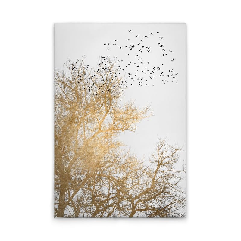 A.S. Création Obraz na płótnie korona drzewa białe złoto — obraz ścienny w kolorze kremowym, złotym — 80 x 120 cm — DD131771