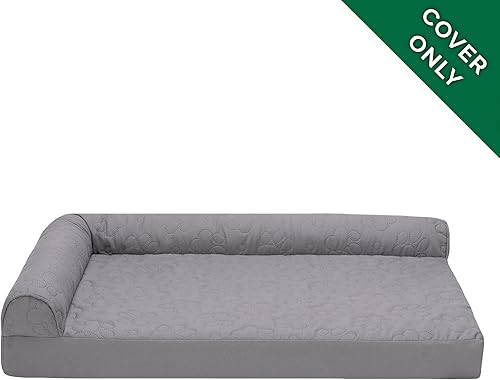 Miniatura 2 de Furhaven - Funda de repuesto para cama Pinsonic acolchada con estampado de patas, con forma de L, jumbo (XL)