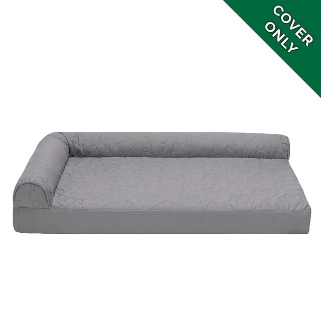 Foto 2 de 6 de FurHaven Pinsonic - Funda de Repuesto Acolchada para Cama de Perro en Forma de L, Titanio, Jumbo (XL)