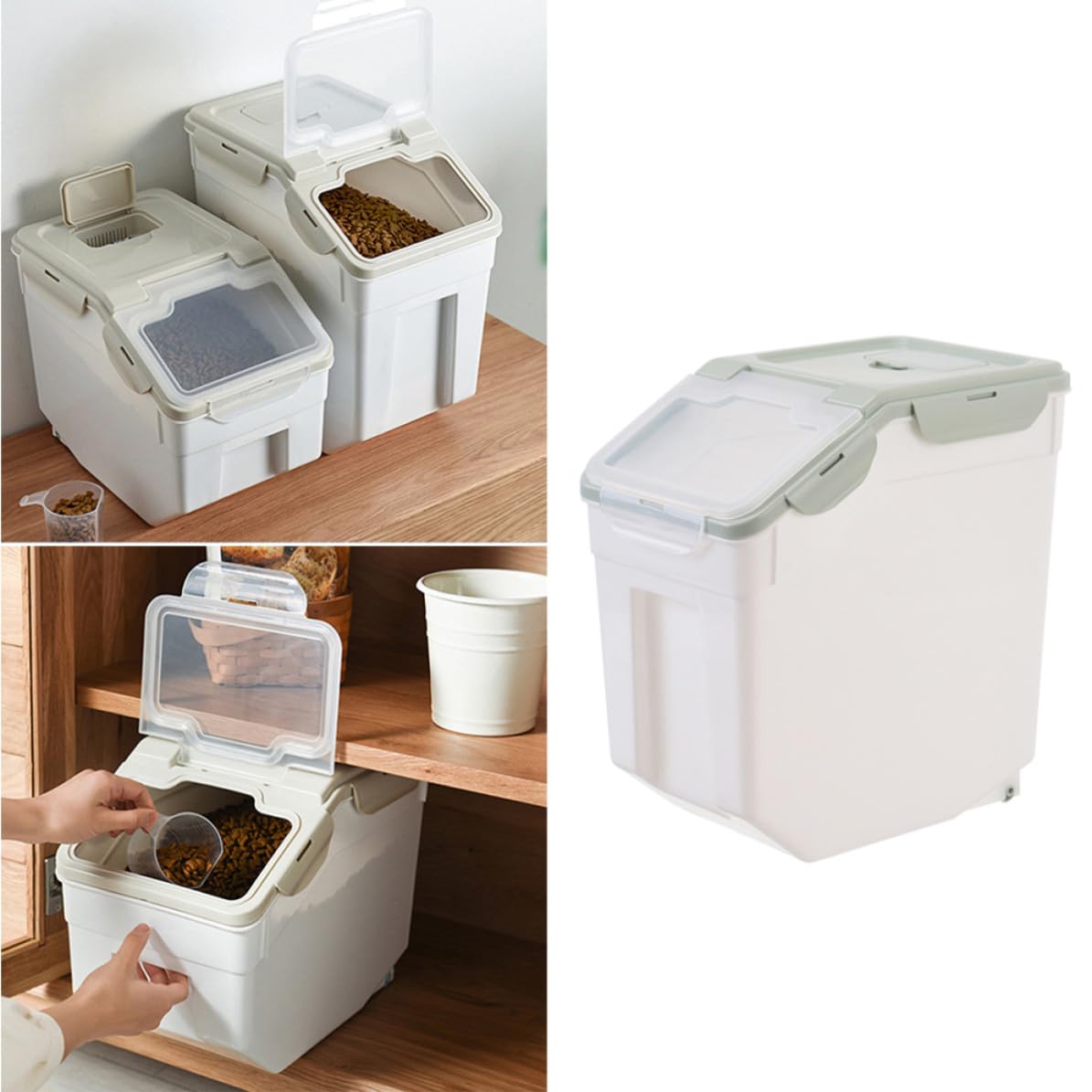 Contenedor de comida para mascotas pequeño con tapa hermética