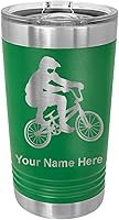 Vista 10 de LaserGram Vaso de pinta aislado al vacío de 16 onzas, conductor BMX, grabado personalizado incluido (negro)
