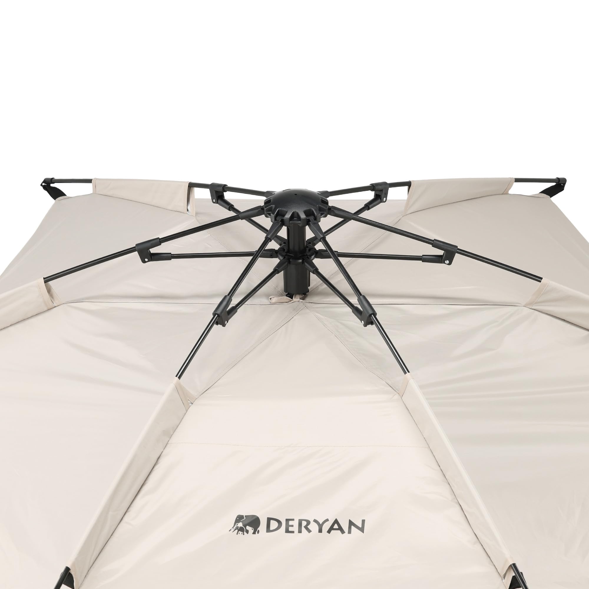 DERYAN Up-to-Go Tente de Plage Pop Up Enfants Protection UV UPF 50+ Coupe-Vent Portable Compacte Pliable 4 Personnes Argent
