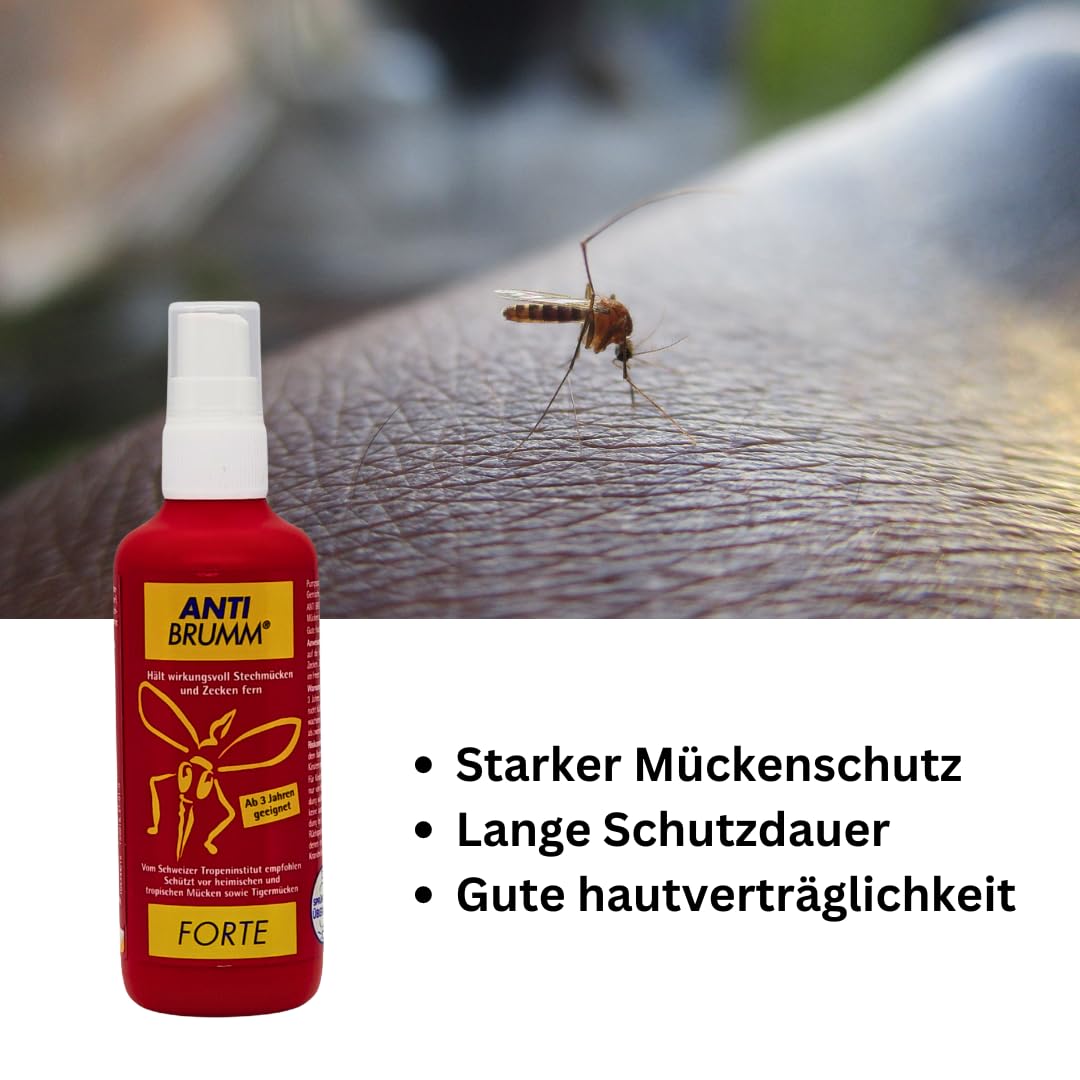 Bundle Anti Brumm Forte + Anti Brumm Kids Sensitive Pumpspray, je 150 ml I Schutz gegen Mücken und Zecken I Mückenspray I Erwachsene und Kinder I Reisen, Tropen I Spar-Set plus Pharma Perle giveaway