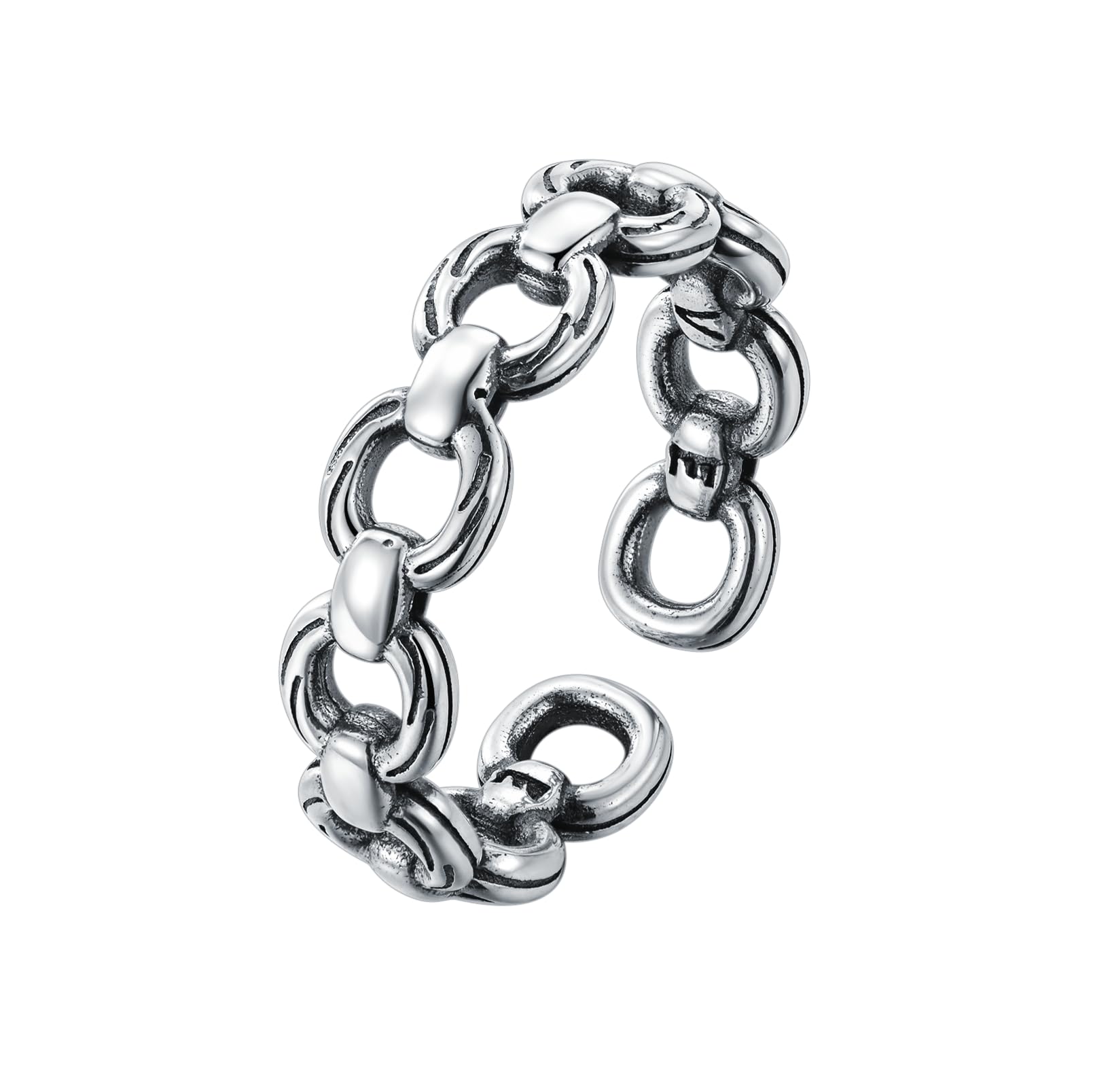 ATUPs925 Sterling Silver Adjustable Open Rings | Stacking Rings | Bands Rings for Women Teen Girls