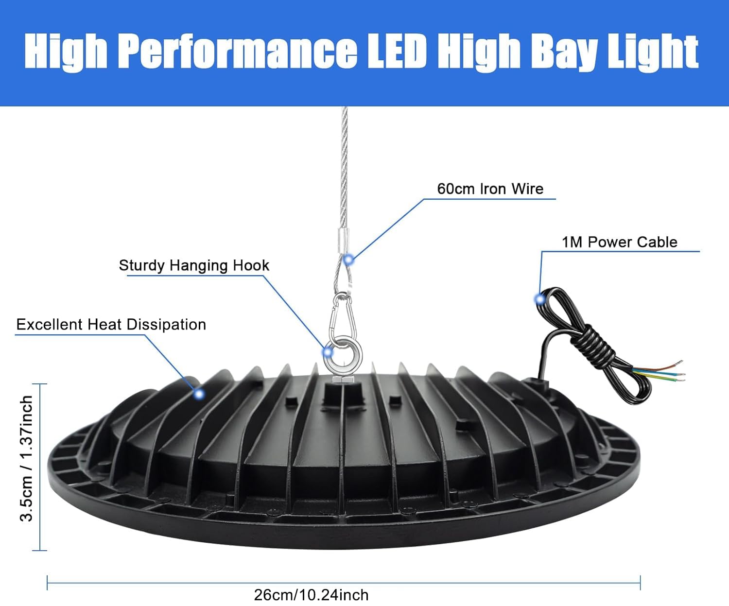 DIKHEE 100W LED UFO High Bay Light - Image 3