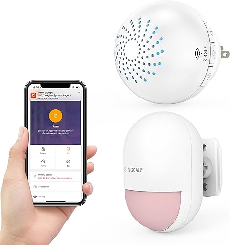 SINGCALL Sensor de movimiento inalámbrico Alarma de entrada Alarma Interior Sensor de Movimiento Inteligente Detector 2.4G WiFi Sistema Inalámbrico