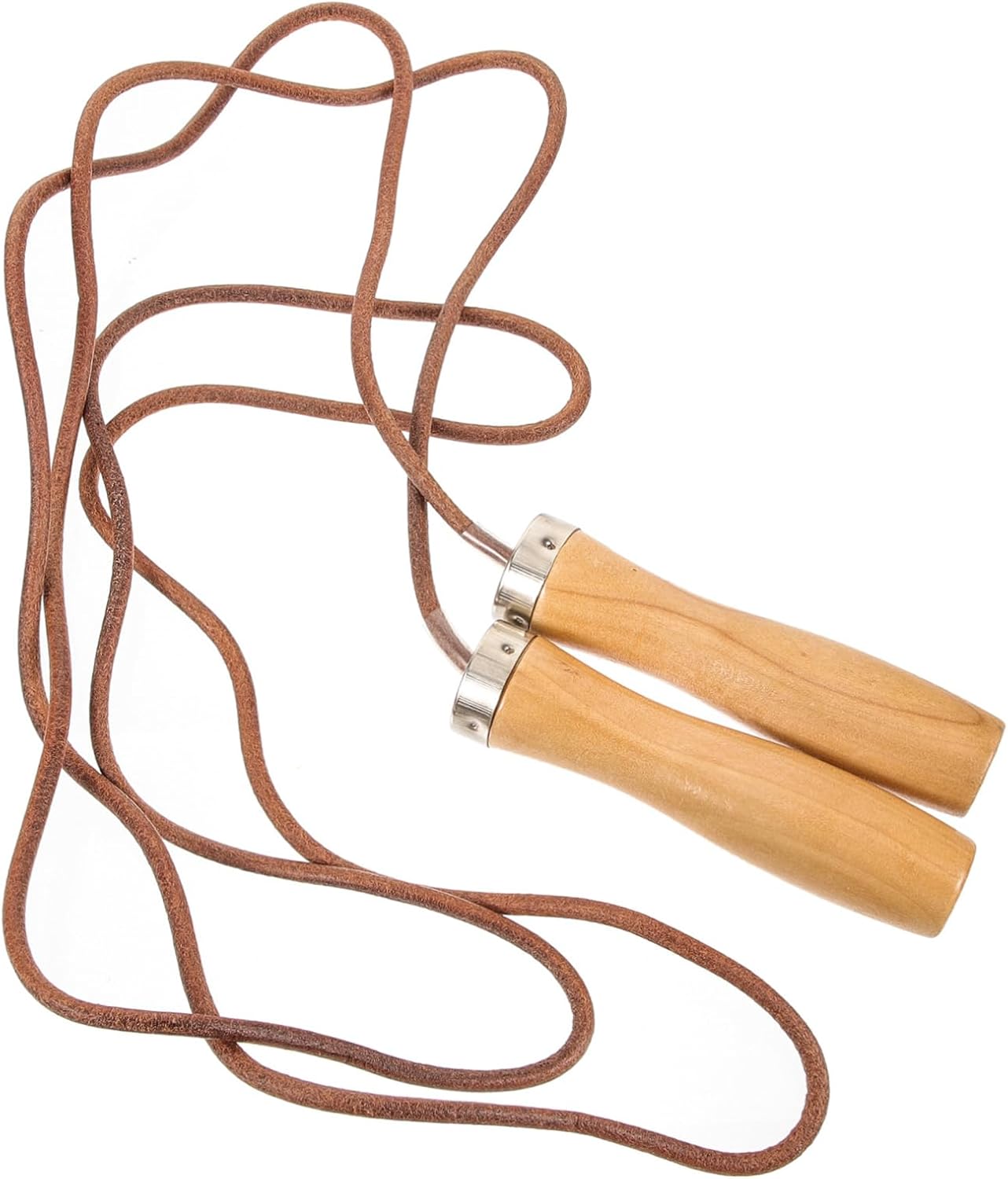 Milisten Weighted Jump Rope for Fitness Smooth Wooden Handle Hopping Rope Durable Cowhide Material for Home Skipping and Physical Education Sporting Accessory