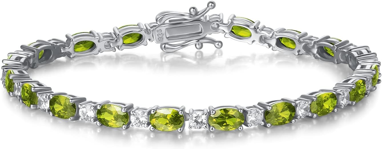 FANCIME Sterling Silver Birthstone Tennis Bracelets Fine Jewelry for Women