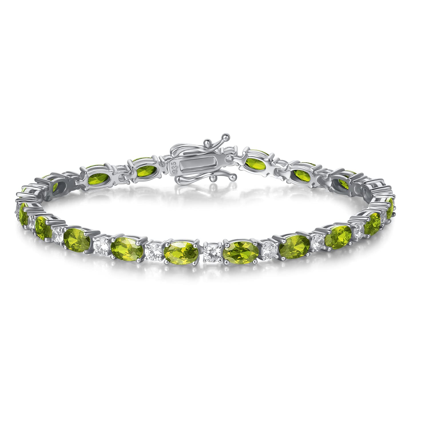 FANCIME Birthstone Bracelets Sterling Silver Tennis Bracelets Charm Fine Jewelry Christmas Gifts for Women 7"