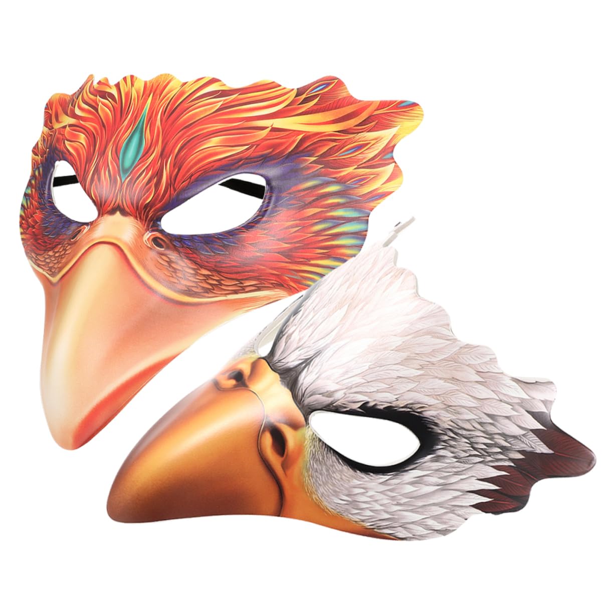 Holibanna 2pcs Halloween Bird Masks Half Face Costume Party Masks Lightweight Pu Unique Bird-shape Design for Masquerades Cosplay and Fancy Dress Events