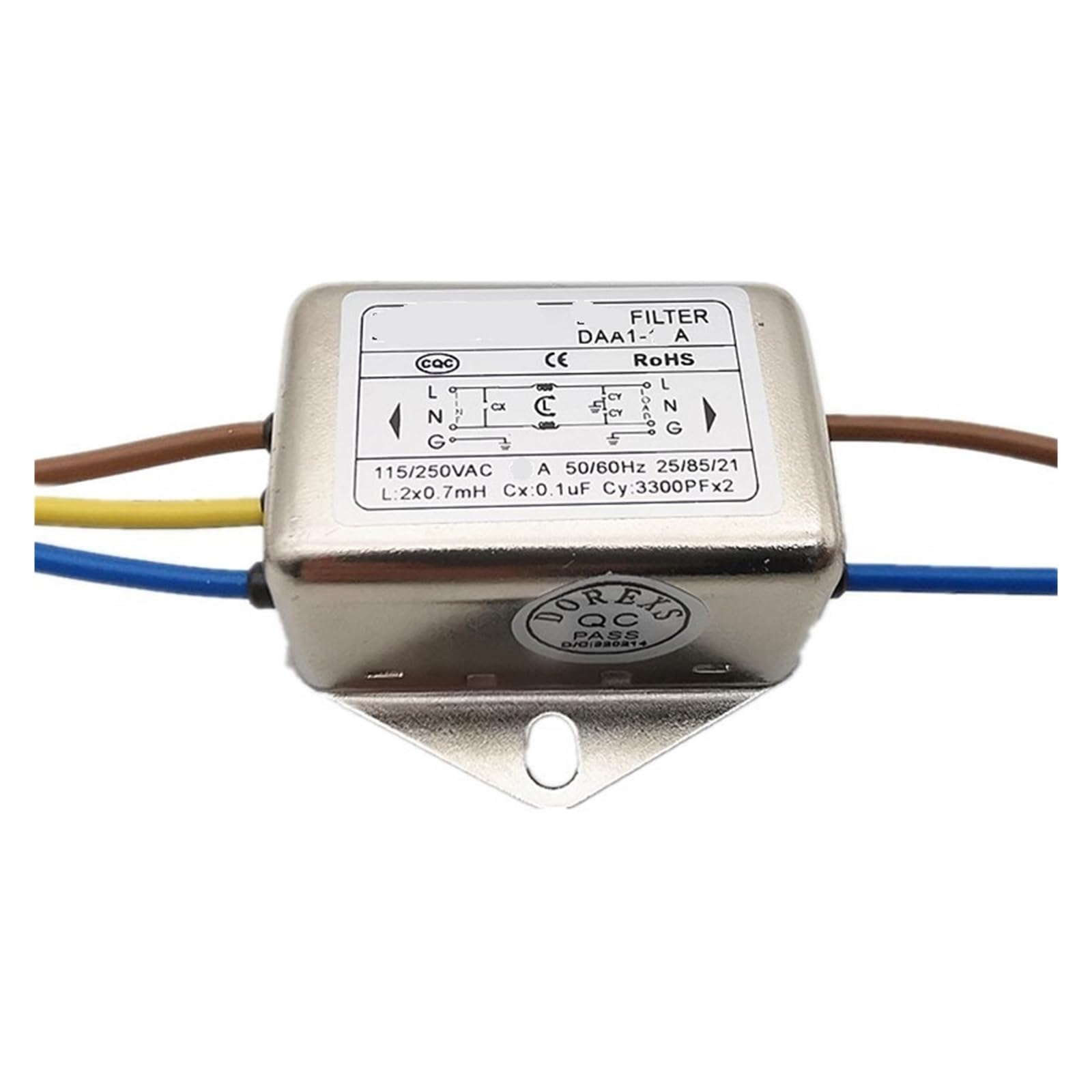 Filtre d'alimentation monophasé 220V DAA1-6A antiparasite efficace