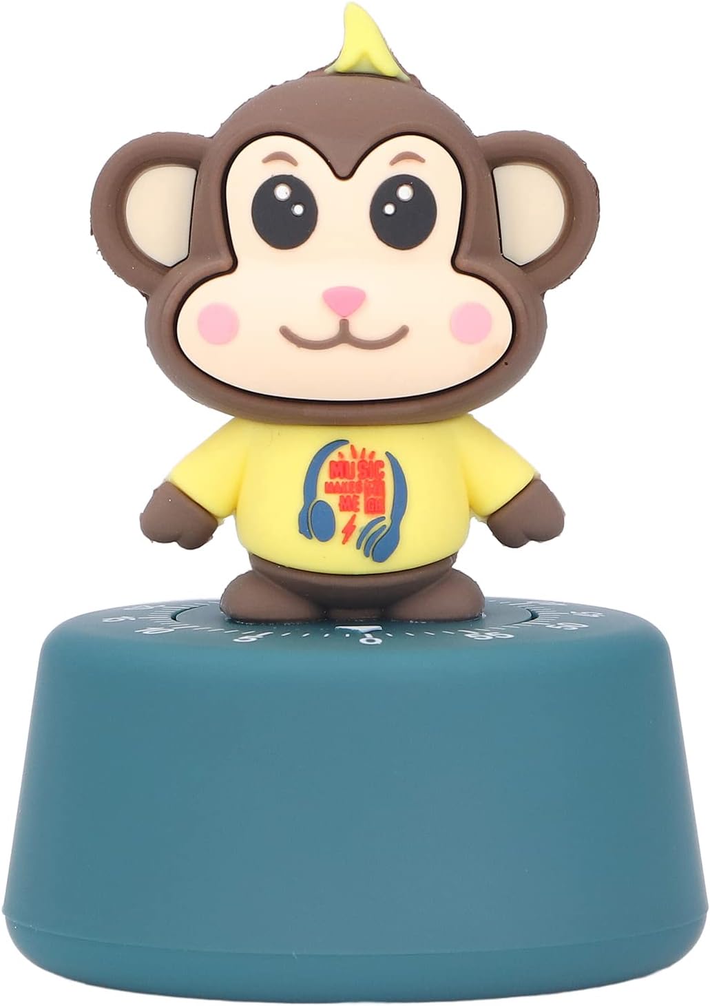 Mechanical Kitchen Timer - 60-Minute Wind Up Dial Rotating Countdown Egg Reminder - No Batteries, Loud Ring Cute Time Management for Cooking - Perfect Valentine's Day or Spring Gift๏ผMonkey๏ผ