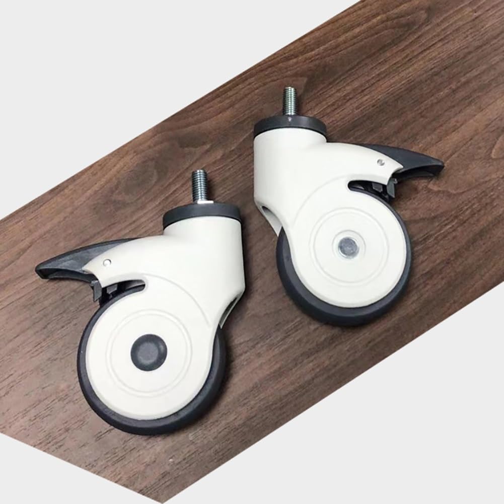 Ruote girevoli mediche Gerrit da 3" 4" con Stelo filettato M12, Set di 4 Ruote girevoli in Nylon con Barre filettate, Ruote per carrelli Medici silenziose e stabili con fr