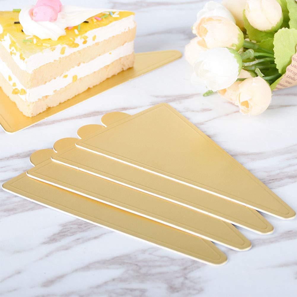 300 pezzi sottotorta triangolari dorati base per torta mousse vassoio per cupcake display in cartone per uso alimentare decorazioni per dessert per matrimoni feste di compleanno