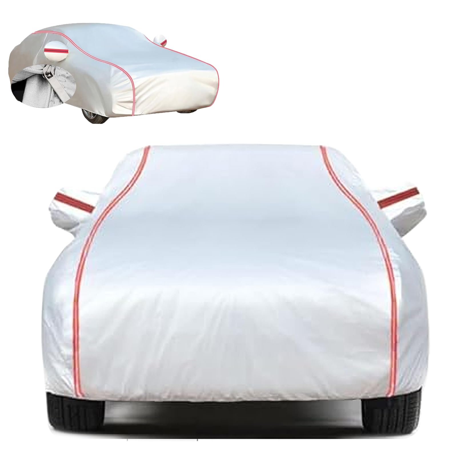 Copertura Auto per Citroen C3 Aircross SUV 2017-2023, Esterno Telo Copriauto Impermeabile Traspirante Antipolvere Protezione UV con Zip Laterale, Copri Auto Antigrandine -r416