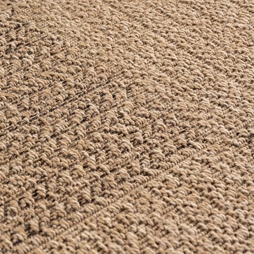 Tapis extérieur rond beige 160cm résistant intempéries entrée - 5
