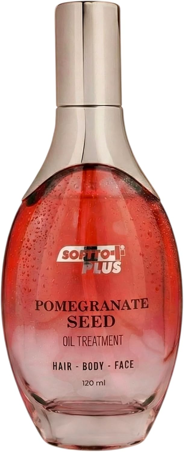 Softto+Plus nar yağı – Saç yağı, yüz yağı ve vücut yağı, yaşlanma karşıtı ve parlaklık etkisi, nar çekirdeği yağı ve E vitamini, nem, cilt ve saçlar için detoks bakımı | 120 ml