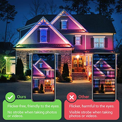 Mustwin Smart Flood Light, 20W Led Flood Lights Bluetooth Mesh 4 Pack 16 Million Color Changing Rgbcw, Work With Alexa Google Home, Ip65 Waterproof Dimmable For Outdoor Landscape Stage #TOP4