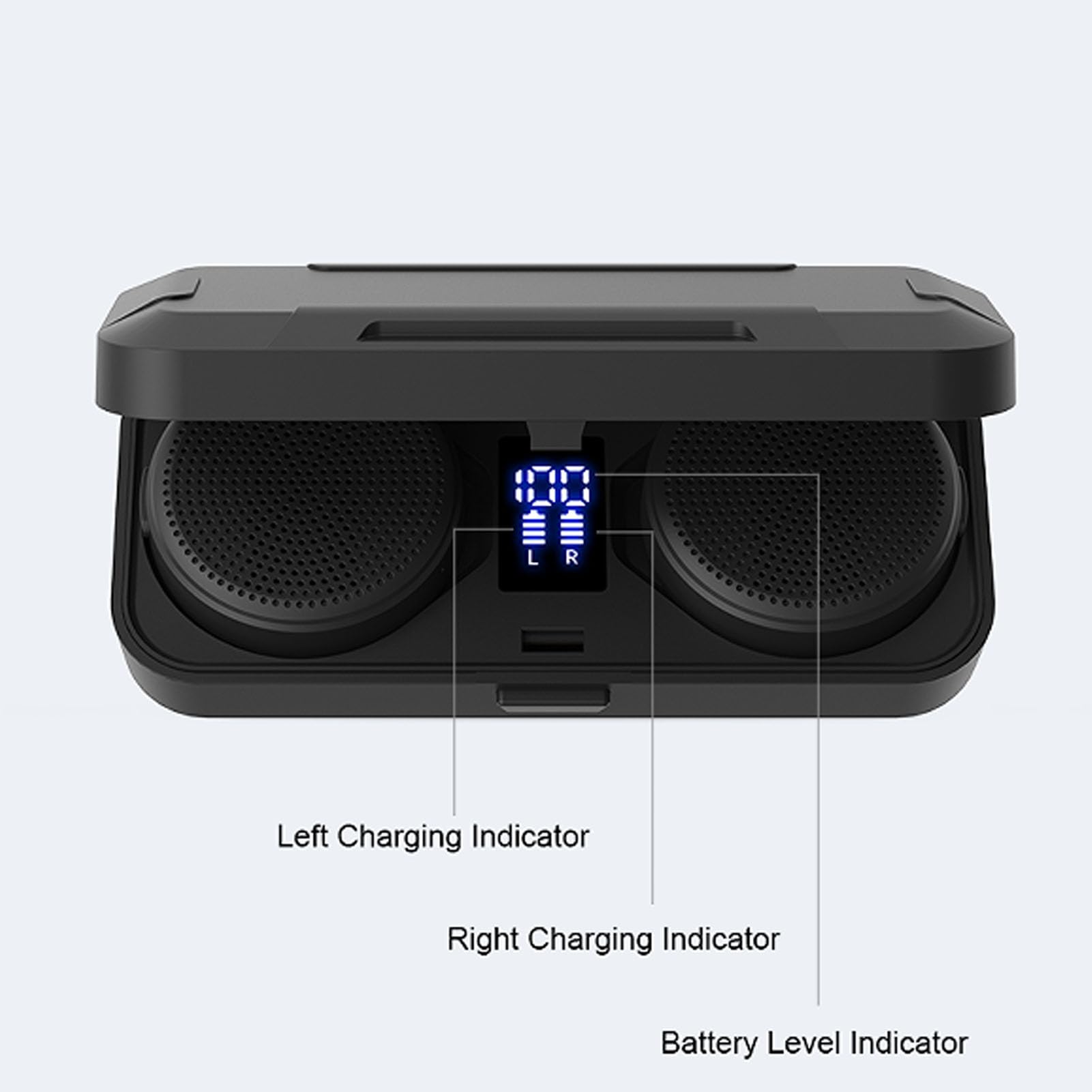 Auriculares Bluetooth para Casco, con Estuche de Carga Inalámbrico