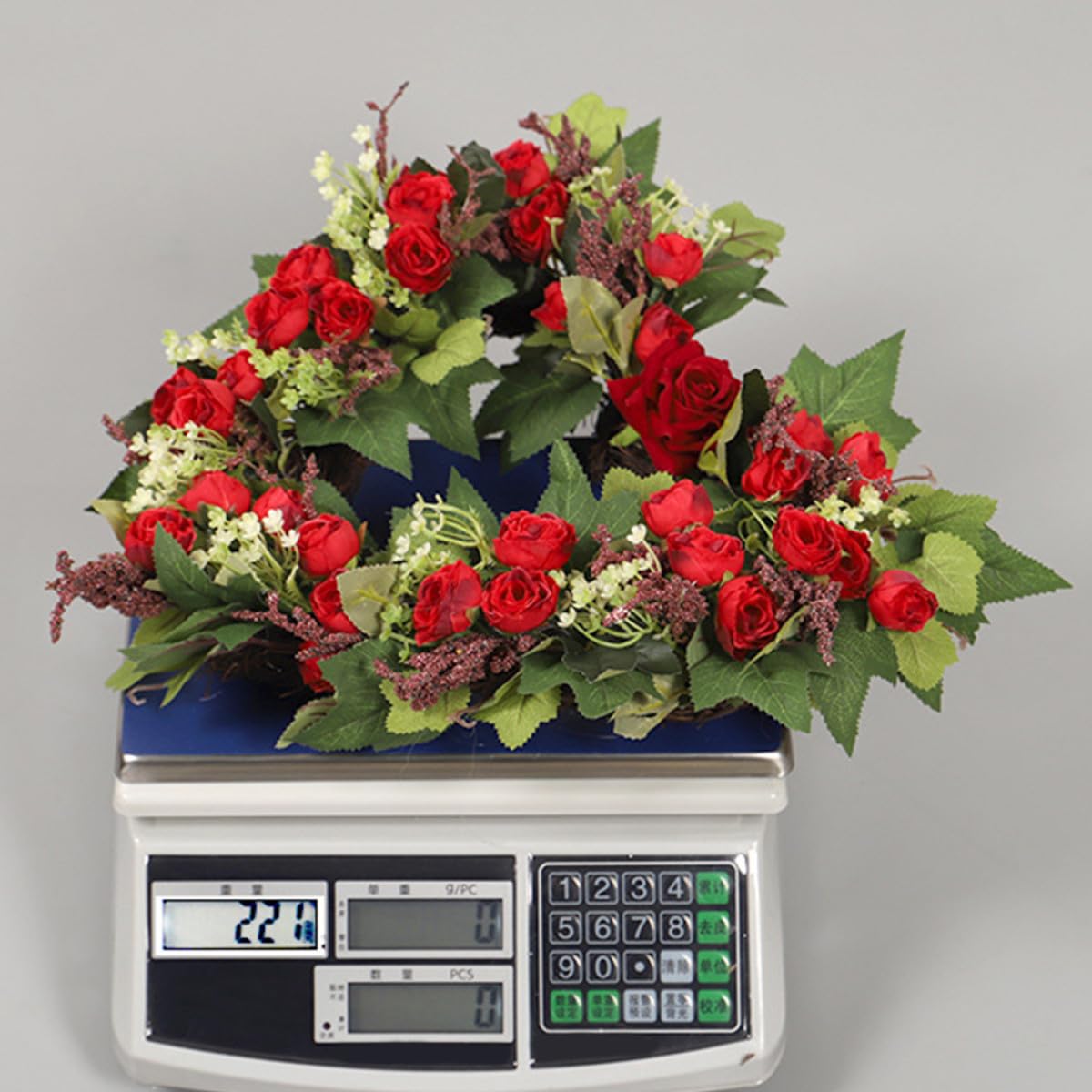 Guirnalda Colgante en Forma de Corazón Roja Rosas Artificiales, Decoración para Boda y San Valentín, Guirnalda Floral Reutilizable para Puerta y Pared, Adorno Romántico