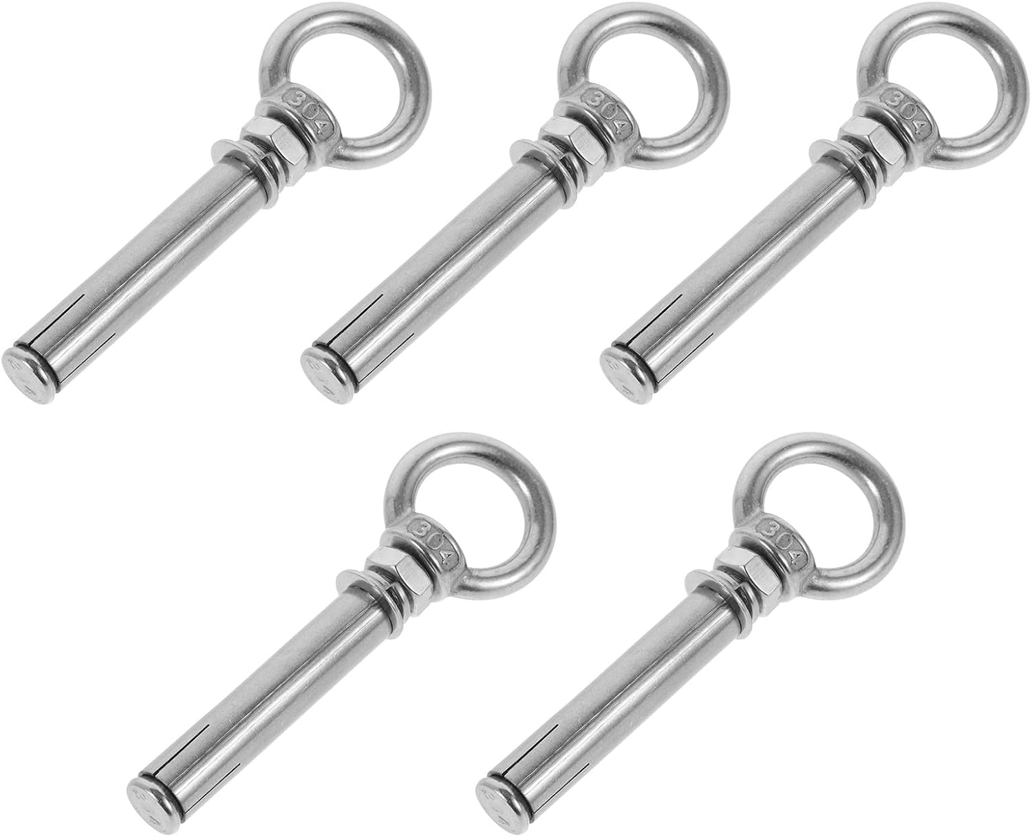 Cabilock 5pcs Stainless Steel Dog Ground Spike Tie-Out Stakes Heavy Duty Reusable Metal Dog Leash Anchors for Outdoor Yard Lawn Pet Tie Down Anchors