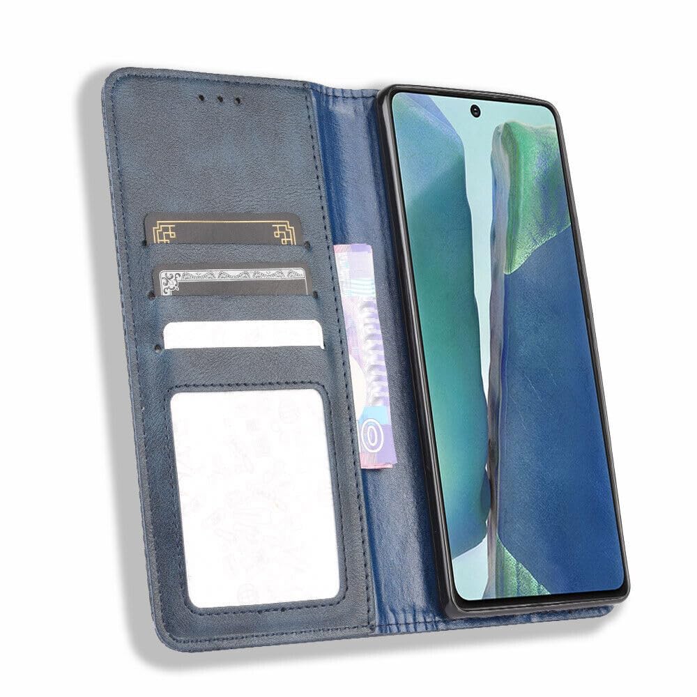 Generic Étui compatible avec Samsung Galaxy A55 (couleur : marron) Étui portefeuille à rabat magnétique rétro en cuir