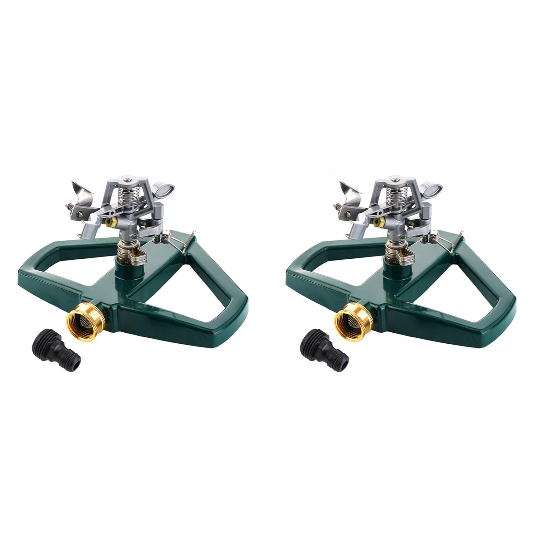 Hfgdnchva 2X Sprinklers For Yard,Lawn Sprinkler,Adjustable Zinc Alloy Sprinkler Head,Automatic Rotating Sprinkler For Lawn,Garden